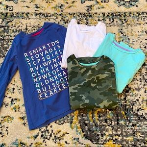 4 girls Long sleeve shirts size Medium